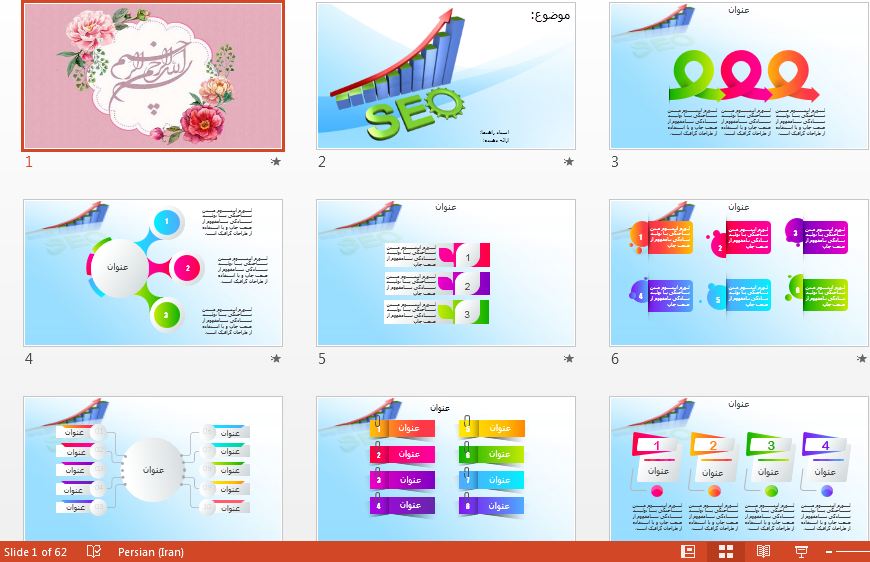 زیباترین قالب پاورپوینت حرفه ای سئو